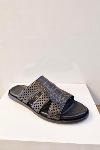 DOSA SHOES MONTRER-645 ΓΝΗΣΙΟ ΔΕΡΜΑ ΑΝΔΡΙΚΕΣ ΠΑΝΤΟΦΛΕΣ-Μαύρο