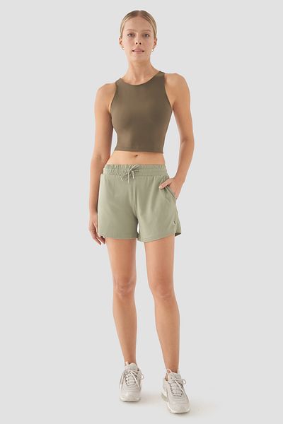 Superstacy Caro Women's Mesh Sports Light Green Shorts