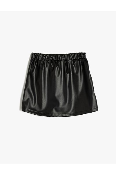 Koton Fustă pantaloni scurți cu aspect piele cu fermoar