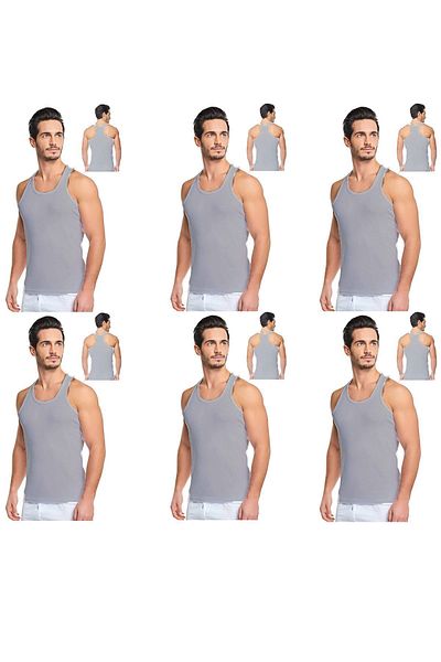 Belifanti Collection Men's Cotton 6-Piece Gray Sports Athlete and 6-Piece Black Boxer 12 Piece Set