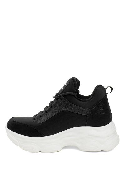 Guja 24K302 Pantofi de mers ortopedic cu talpă înaltă pentru femei, negri