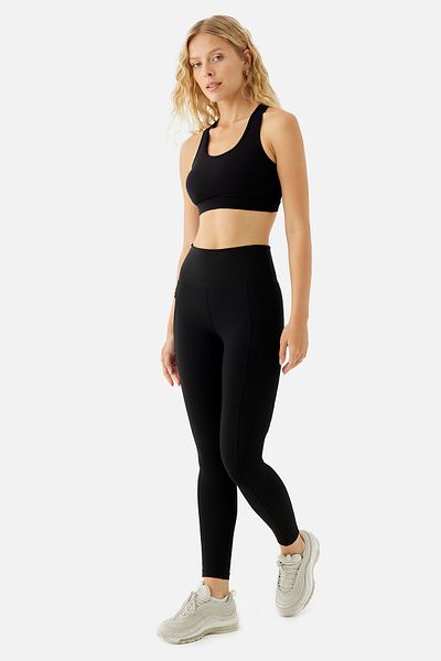 Superstacy High Waist Zippered Black Maya Sports Leggings