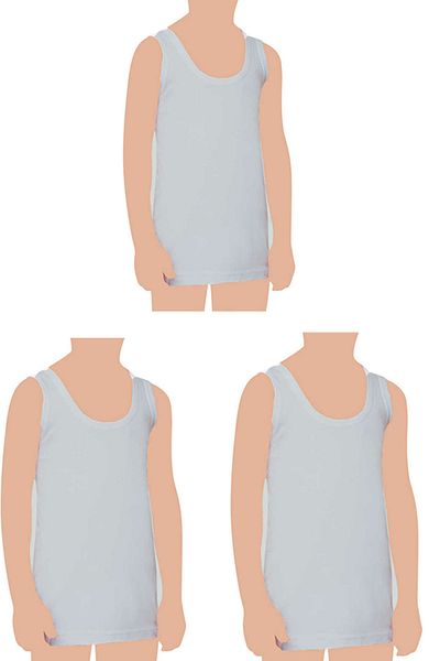 Belifanti Collection Pack of 6 Gray Boys' Cotton Combed Tank Top