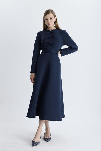 Ahel Tasarım Φόρεμα κατάδυσης Jammes Bow Puff - Navy Blue