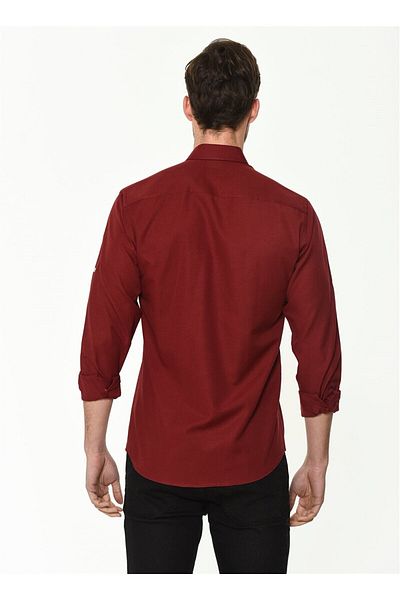 Dewberry G674 Men's Shirt-burgundy
