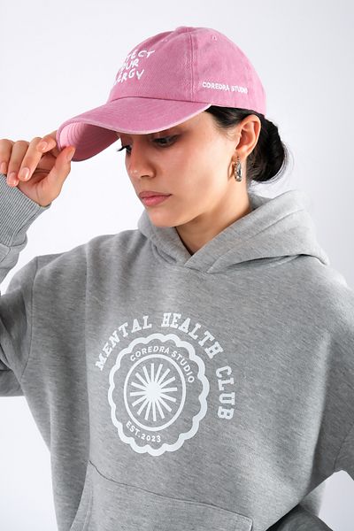 Coredra Mental Health Club Women's Gray Relaxed Fit Hoodie