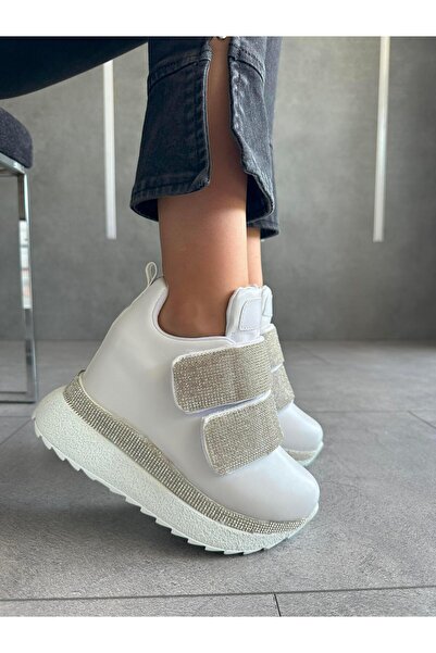 Modanizm Wendy Hidden Heeled White Sneakers