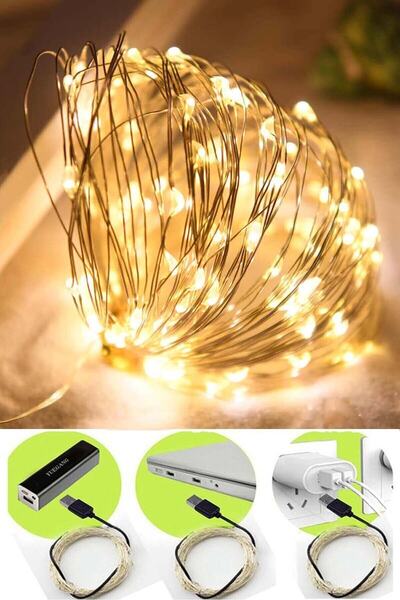 BYSHOME Peri Led Işık 10 Metre Usb Ile Çalışan Çok Amaçlı Dekoratif Aydınlatma