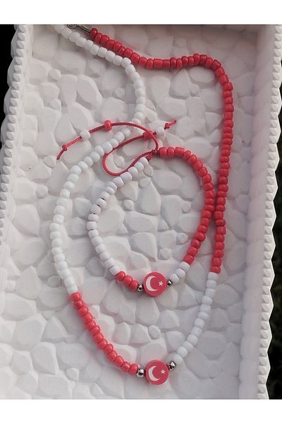 Amabel Jewelerys Turkish Flag, Bead Necklace and Bracelet