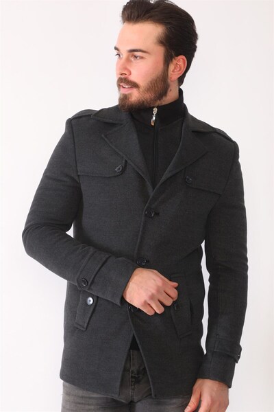 Dewberry K7542 Erkek Kaban-antrasit