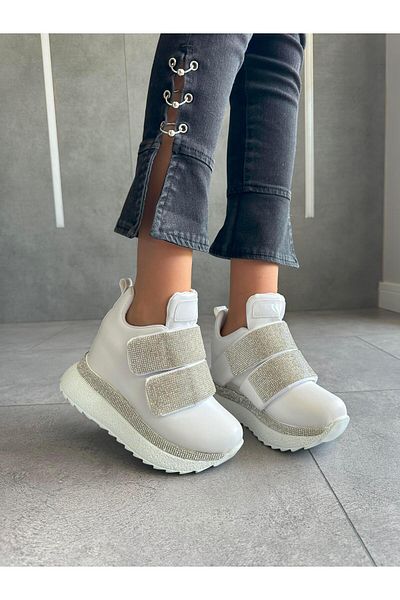 Modanizm Wendy Hidden Heeled White Sneakers