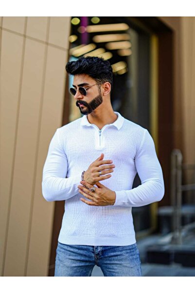 DEFES Men's Half Zipper Sweater Slim Fit Winter Knitwear - Modern and Stylish...