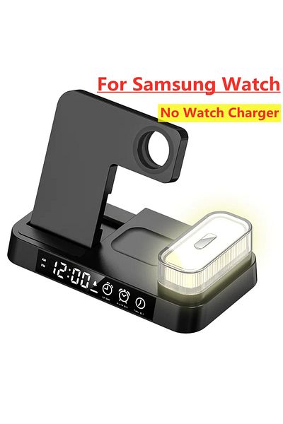 Vikefon NO Watch Charger 30W 3 In 1 Wireless Charger Stand Pad Alarm Clock Night Light Fast Charging Station