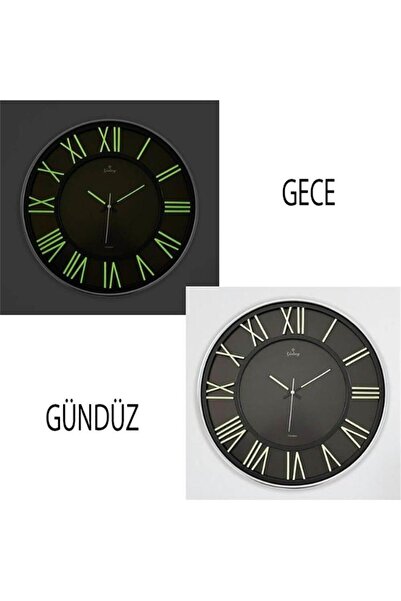 Galaxy Exclusive Siyah Kadranlı Fosforlu Roma Rakamlı 42 CM Ev ve Ofis Duvar Saati