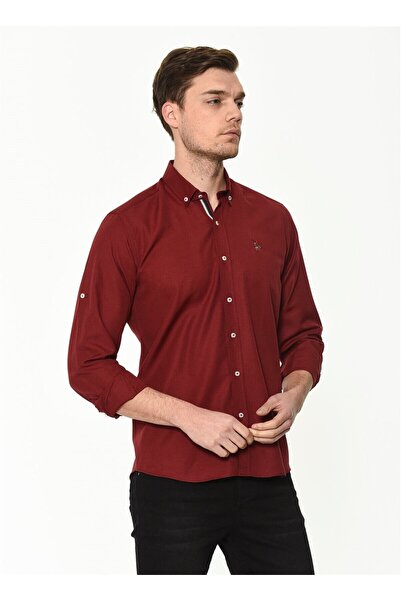 Dewberry G674 Men's Shirt-Bordo