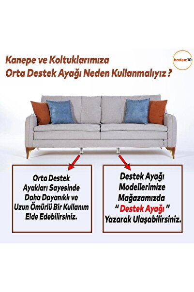 Badem10 Metal Chrome (10 cm) Plinth Armchair Sofa Furniture Bed Sofa Bed Leg Fine Thread M8 Metric Feet 20 Pcs