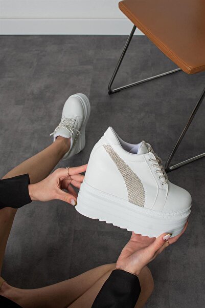 Modanizm Vinny Hidden Heel White Sports Shoes