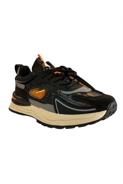 M.P. M.PPremium 232-1235 Mr. Tenisi casual negru-portocaliu pentru bărbați