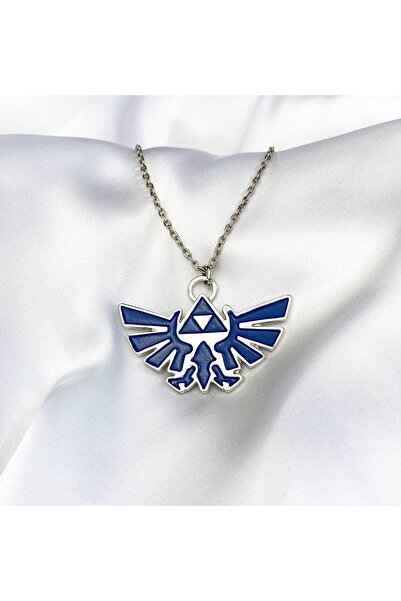 Herşey Nota قلادة فضية زرقاء بشعار Anime Legend Of Zelda