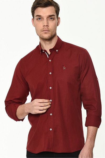 Dewberry G674 Men's Shirt-burgundy