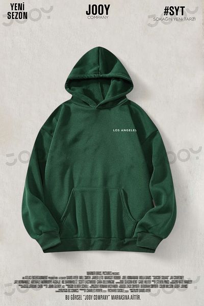 Jooy Company Φούτερ με κουκούλα Los Angeles Green 3 Thread Hoodie