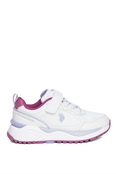 U.S. Polo Assn. 101885695   4F Habe 4Pr Girl's Walking Shoes White - Pink