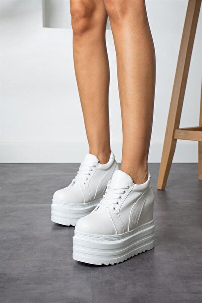 Modanizm Vilveri Beyaz Gizli Topuklu Spor Ayakkabı