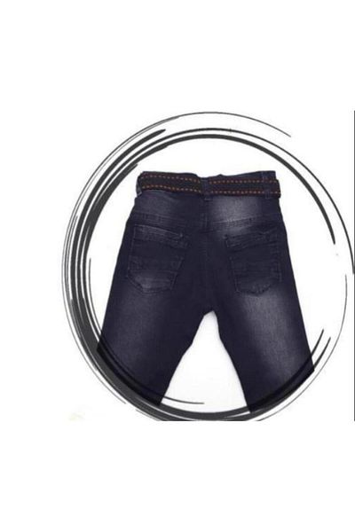 skycott Boy's Lycra Laser Crinkle Wash Elastic Waist Belt Soft Jeans