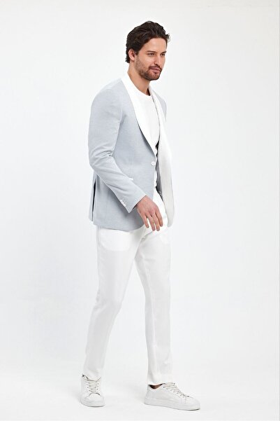 Savira Slimfit Men's Sports Jacket Shawl Collar Drop 6 Knitted Fabric