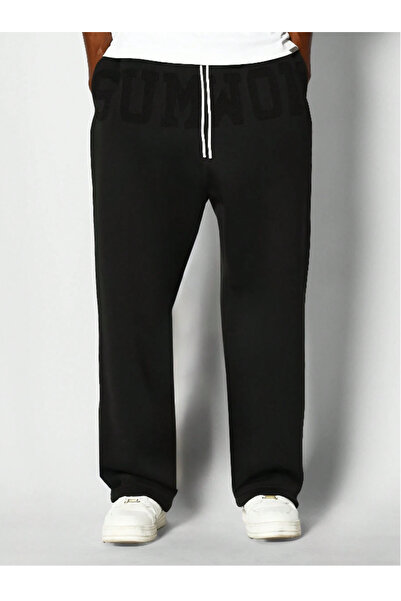 yx yustex sport Pantaloni de sport negri Walker largi, largi, cu 2 fire, gros...