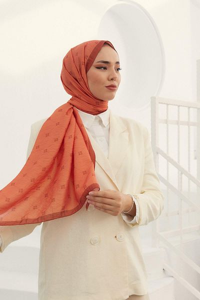 Silk Home Olinda Brown Shawl - Wave Pattern