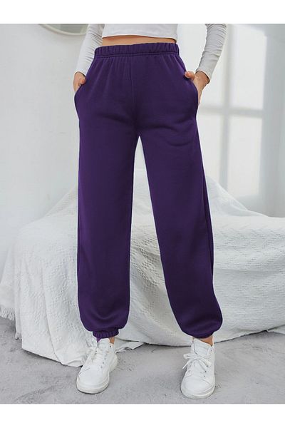 Know Women's Purple Rubber Leg Sweatpants