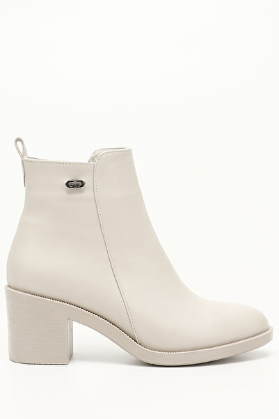 GÖNDERİ(R) Γυναικείες / Κορίτσια Μπεζ μπότες με χοντρό τακούνι με φερμουάρ