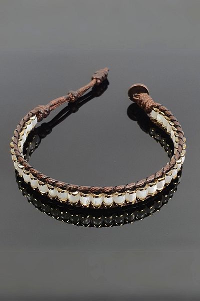 Seven Art Jewelry Mother of Pearl Slim Cylinder Bracelet