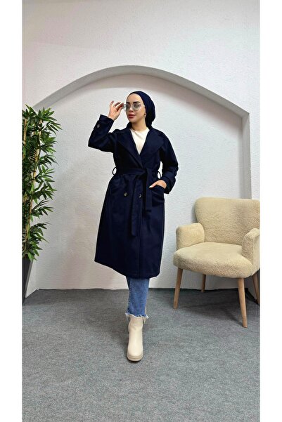 moda zeynaa Düğmeli Kaşe Kaban