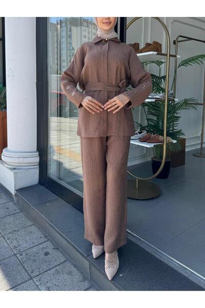 Ghisa HALKA DETAYLI KENDİNDEN DOKULU TAKIM