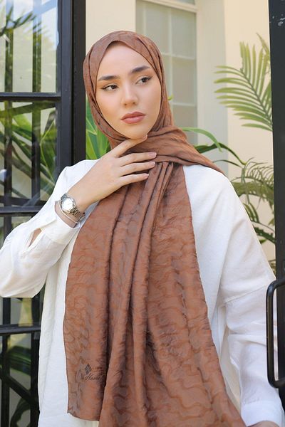 Silk Home Şal de cafea Olinda - Model ondulat