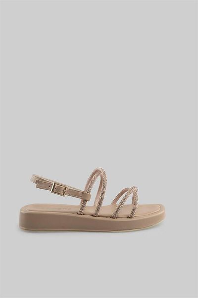 sovrana Stone Detailed Sandals Tan