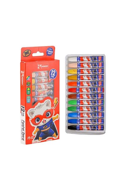 Mikro Crayon 12 Colors (2 Pieces)