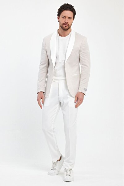 Savira Slimfit Men's Sports Jacket Shawl Collar Drop 6 Knitted Fabric