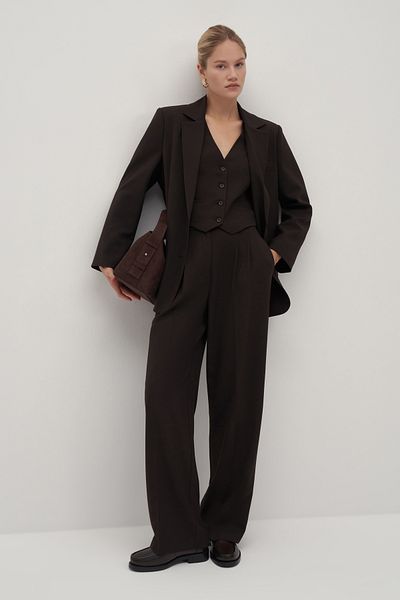 Mathilda By Çiğdem Bilici Bitter Brown Private Edition Palazzo Trousers