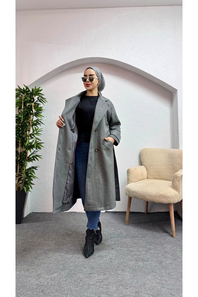 moda zeynaa Düüğmeli Kase Kaban