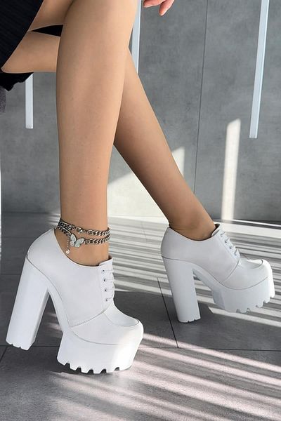 Modanizm White Nyla Heeled Shoes
