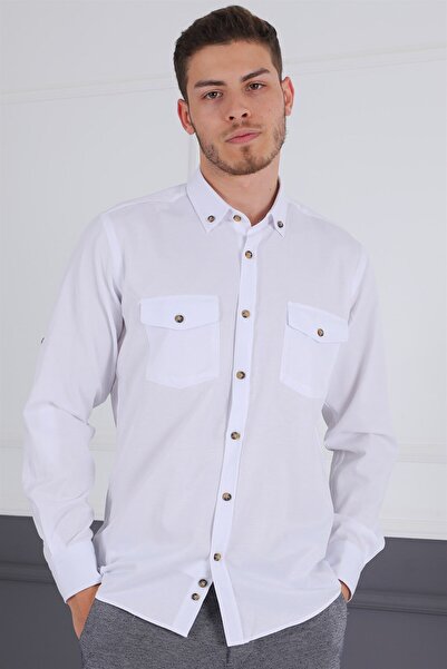 Dewberry G722 Men's Shirt-White