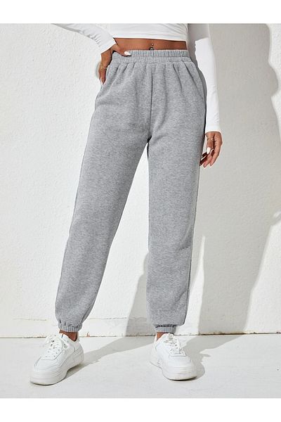 Know Graue Damen-Jogginghose mit Gummibeinen