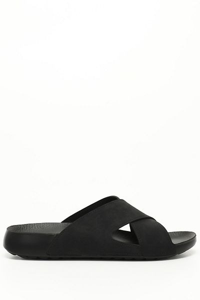 GÖNDERİ(R) Men's Black Cross Banded Slippers