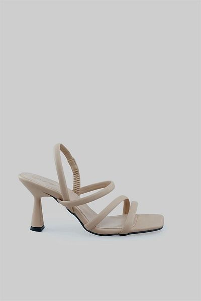 sovrana Tape Detailed Heeled Shoes Tan