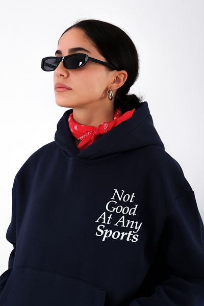 Coredra Navy Blue Any Sports Women's Hoodie - Relaxed Fit
