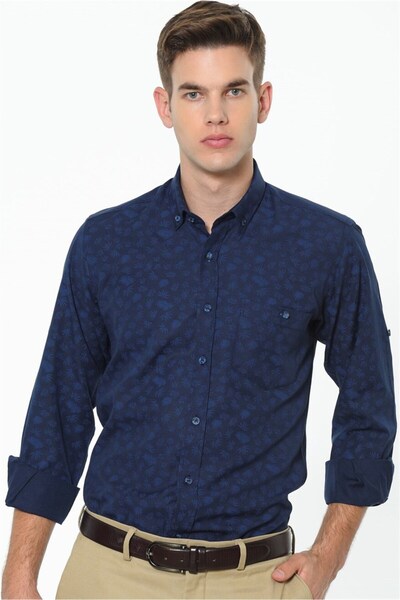 Dewberry G690 Men's Shirt-Dark Blue