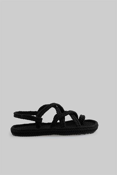 sovrana Black Thin Sole Sandals